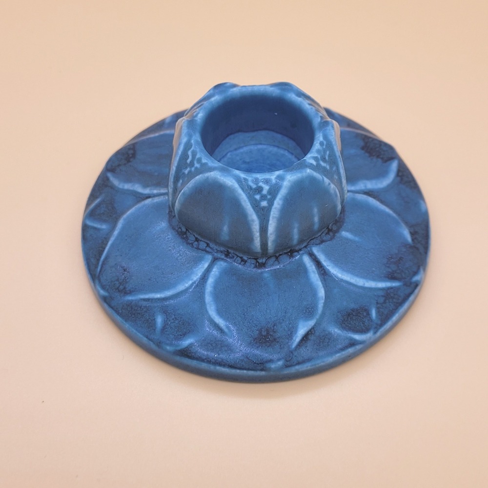 Rookwood Pottery Blue Lily Pad Candlestick Holders #2311 Pair c.1923 MINT‎ - Picture 6 of 13